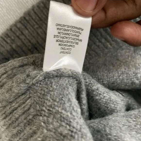 WAYF Women’s SZ S Gray Tie Front Sweater Pullover Long Sleeve Crewneck Knit Top - Picture 4 of 7